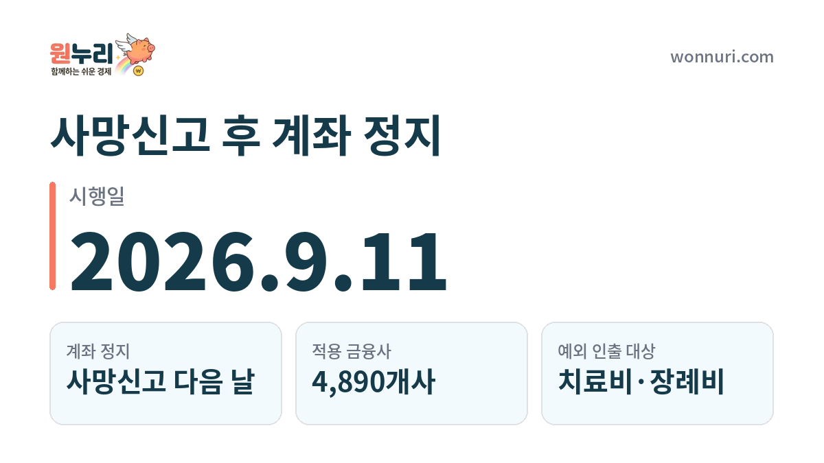 사망신고 후 계좌 정지, 장례비는 어떻게 인출하나요